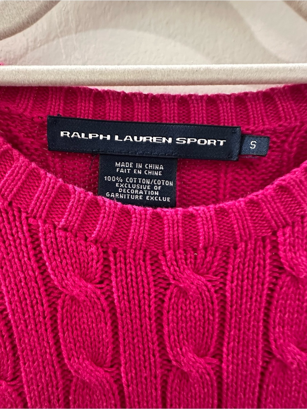 Ralph Lauren Fuchsia Cable-Knit Crewneck Sweater - Picture 3 of 5